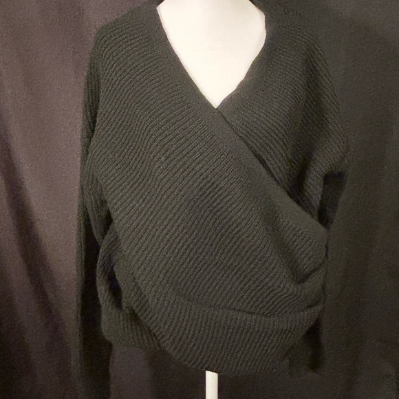SHEIN Sweaters - Black Crossover Drop Shoulder Sweater